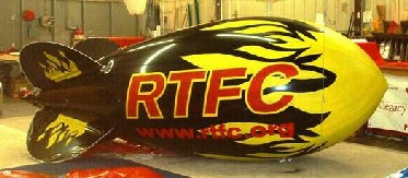 Advertising Blimps - 14ft. with flames - try a big balloon or blimp to increase your sales.