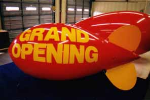 11' advertising blimp with simple artwork - $725.00. Flys better than 18ft. pvc blimps.