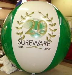 advertising balloon with custom logo - 8ft. in diameter helium balloon